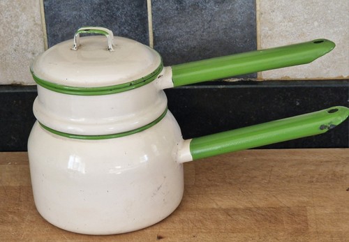 Bain marie vintage enamal - vintage,